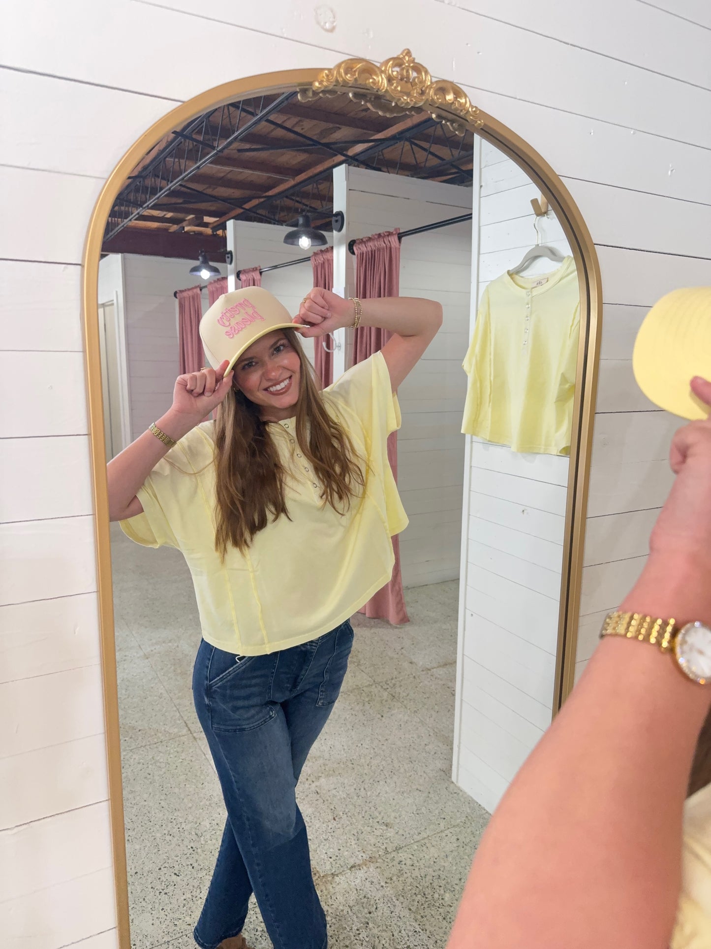 Margot Top, PINK/YELLOW
