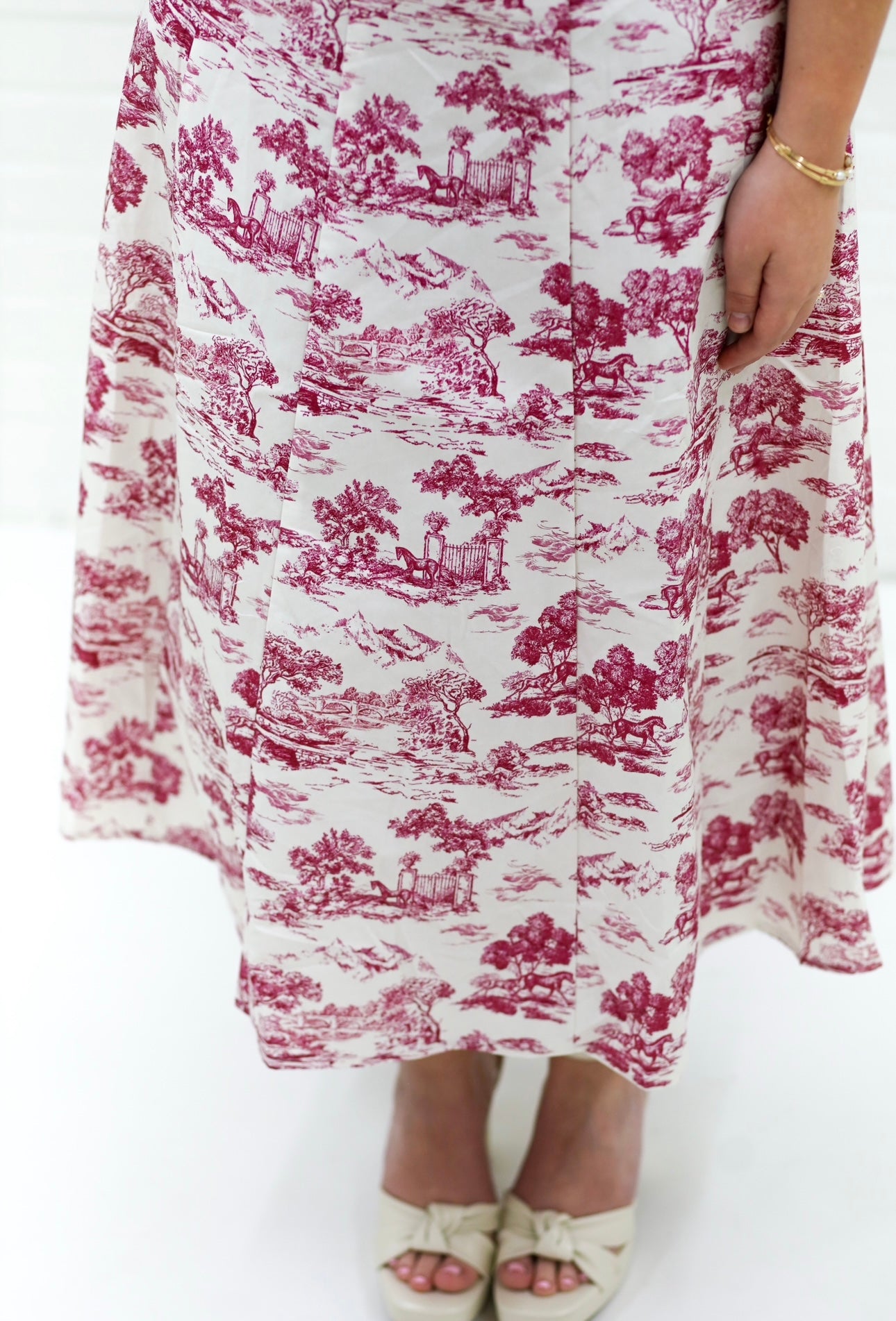 Jane Toile Midi Dress, PINK