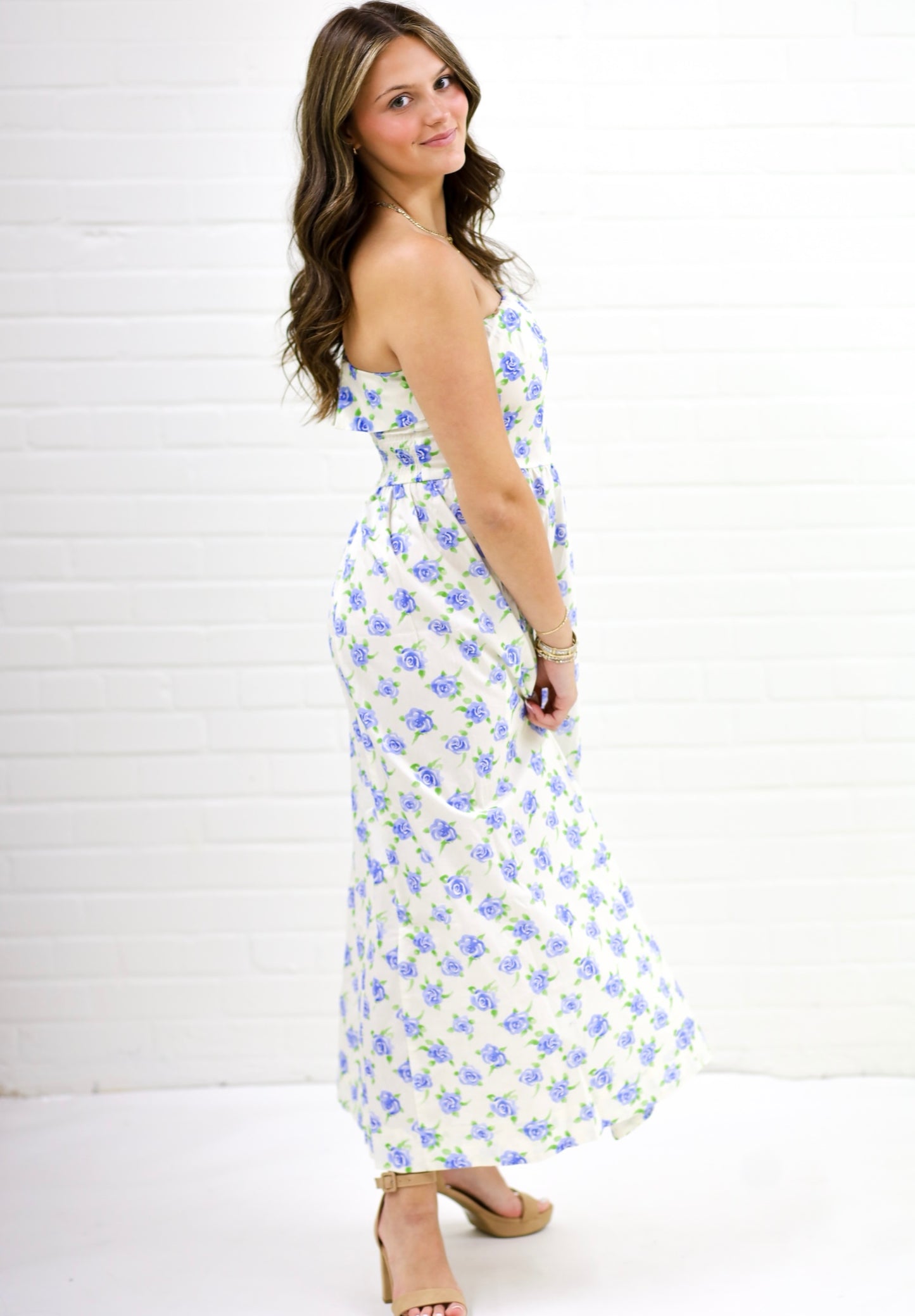 Frannie Floral Maxi Dress, BLUE