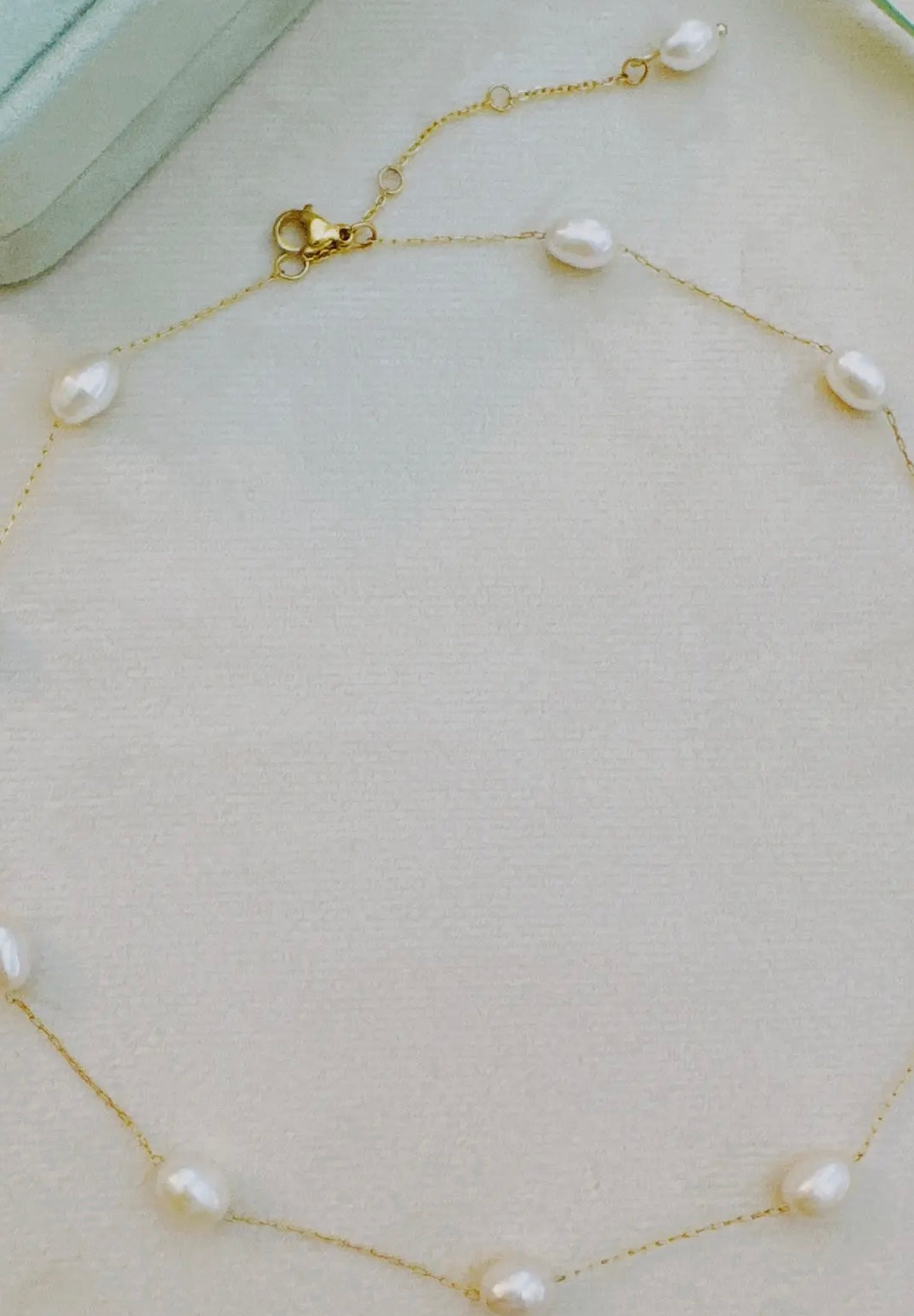 String Pearl Necklace, GOLD