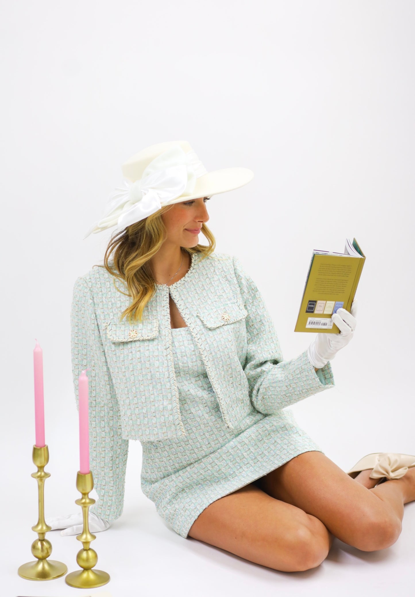 Collette Tweed Suit Jacket, SAGE