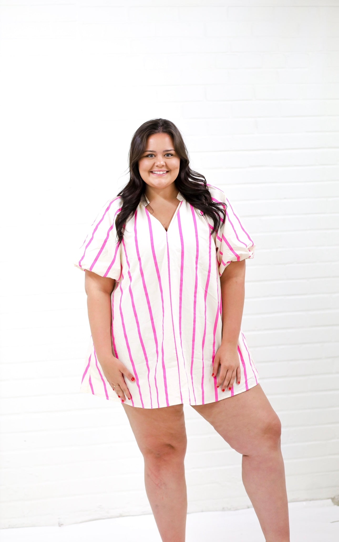 Alice Puff Sleeve Dress, PINK
