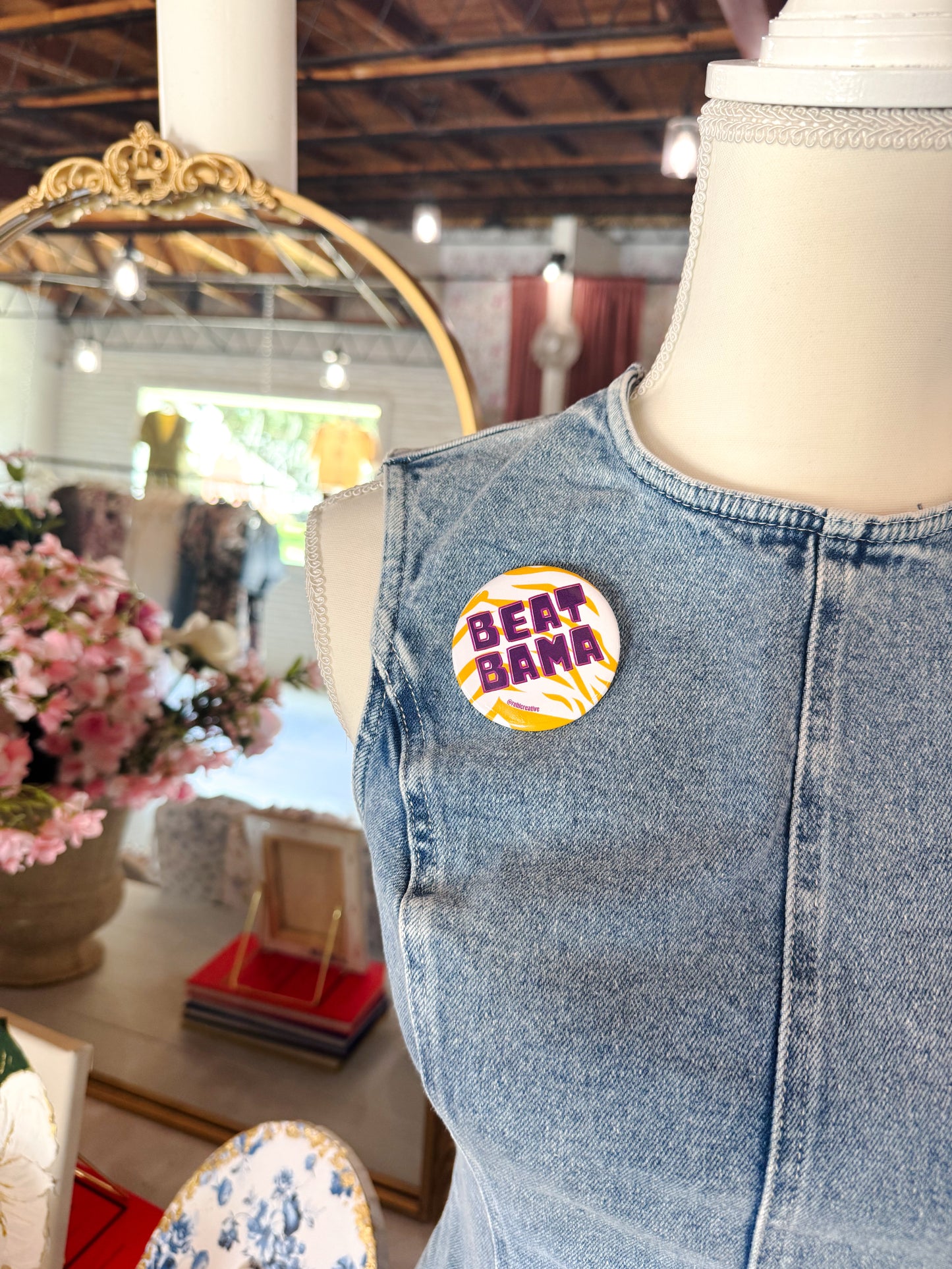 Beat BAMA Pin, WHITE