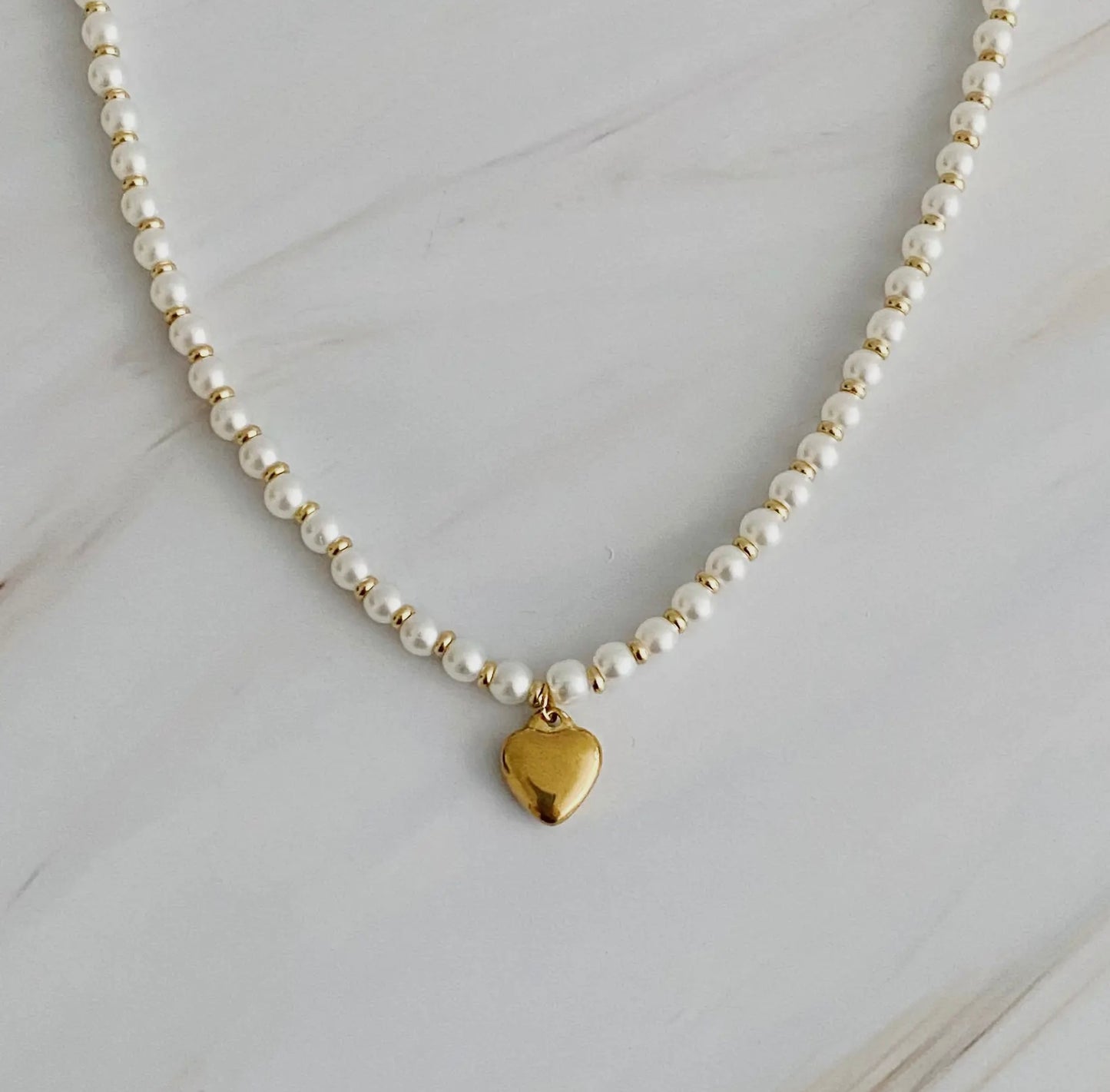 Pearl Love Necklace, GOLD
