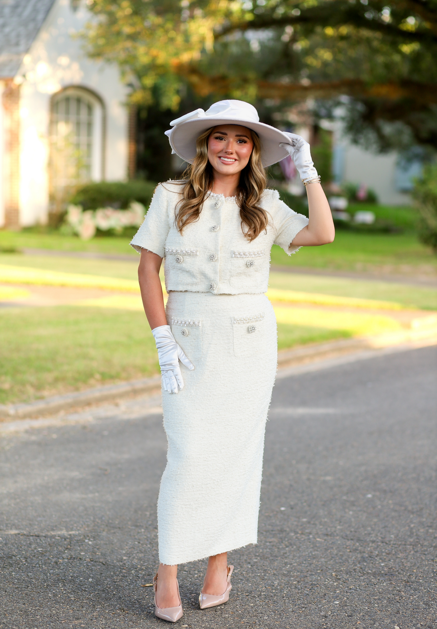 Estelle Suit Skirt, CREAM