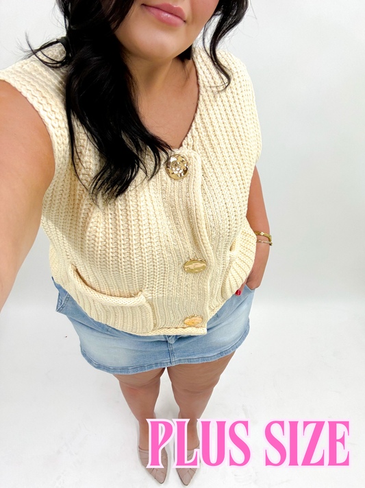 Teddy Knit Top, CREAM