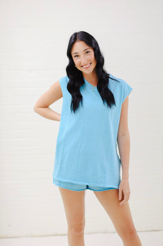 Amber Athletic Shorts, GREEN & BLUE