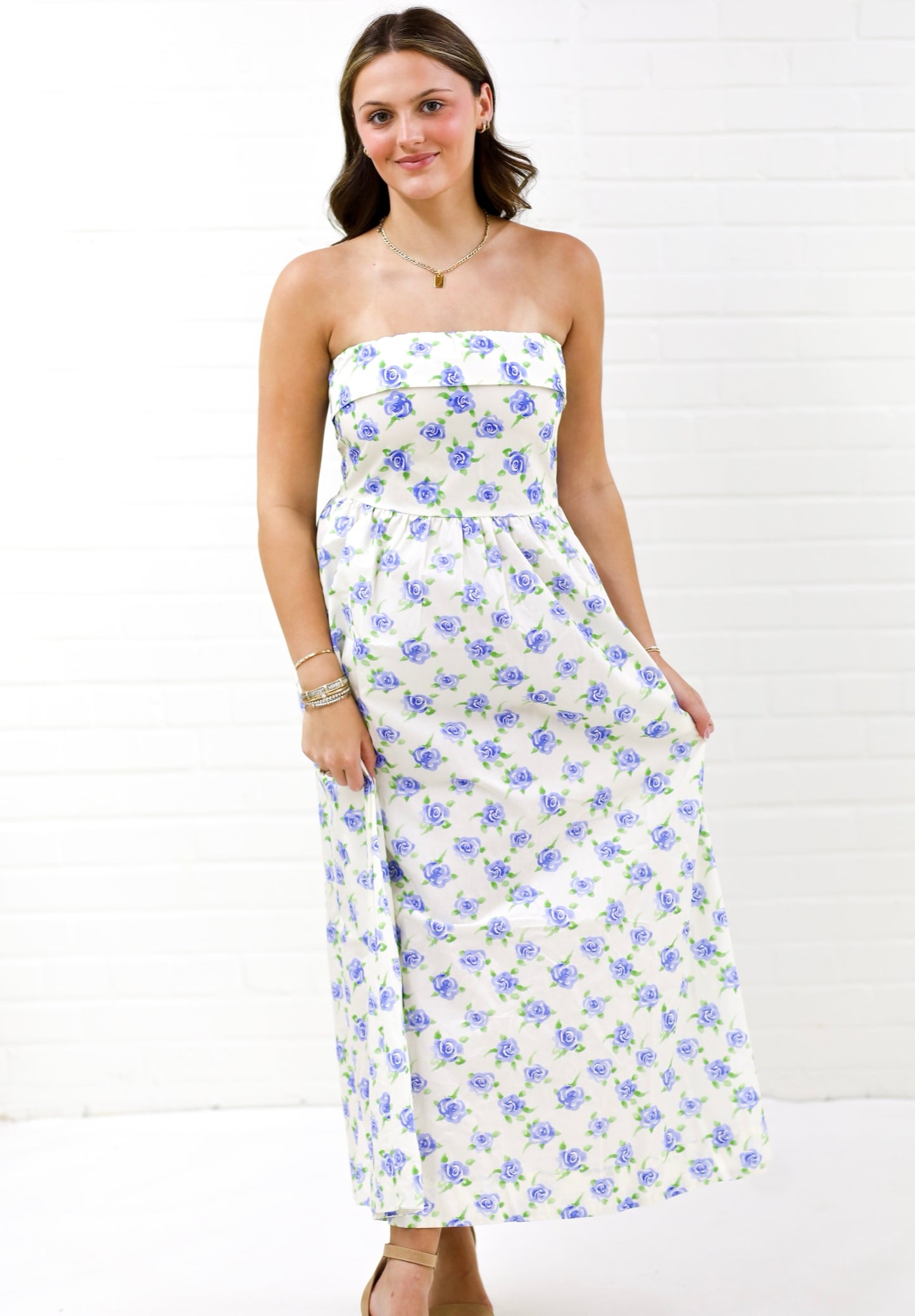 Frannie Floral Maxi Dress, BLUE