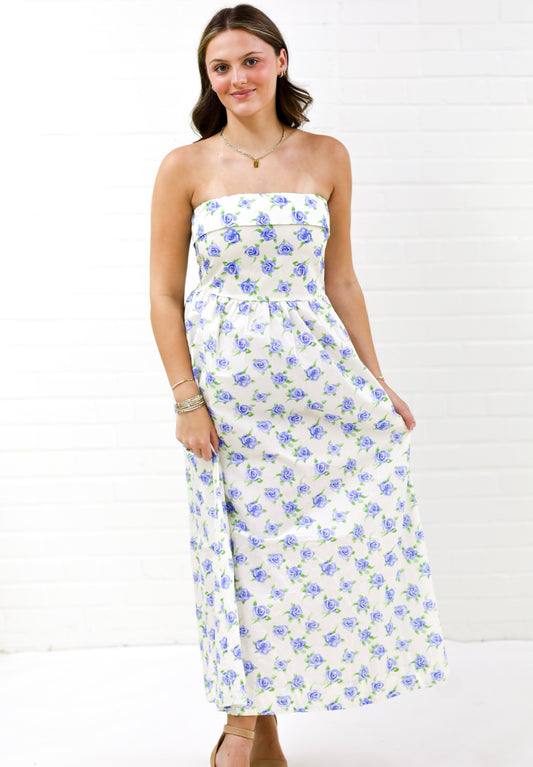 Frannie Floral Maxi Dress, BLUE