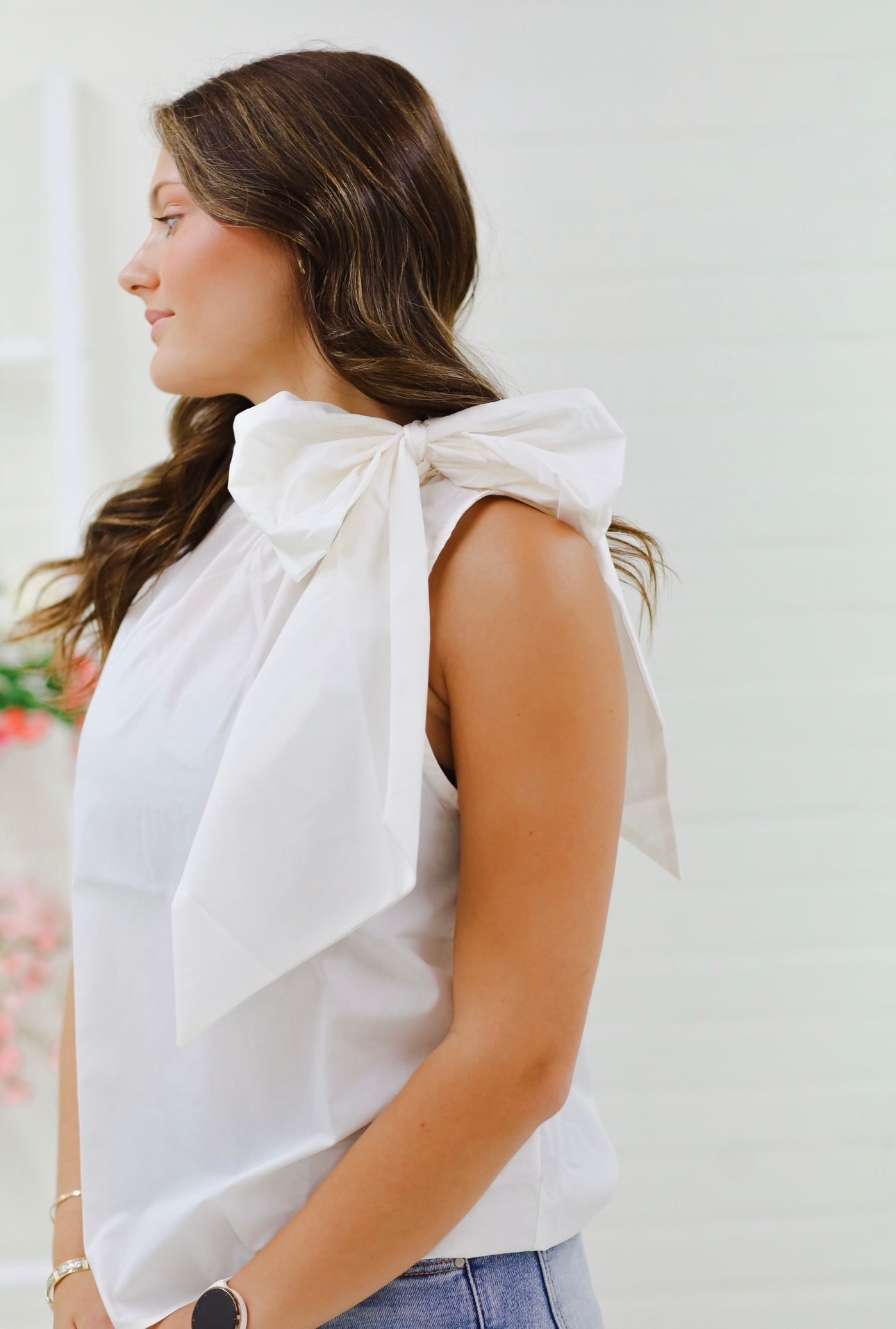 Diana Bow Top, WHITE