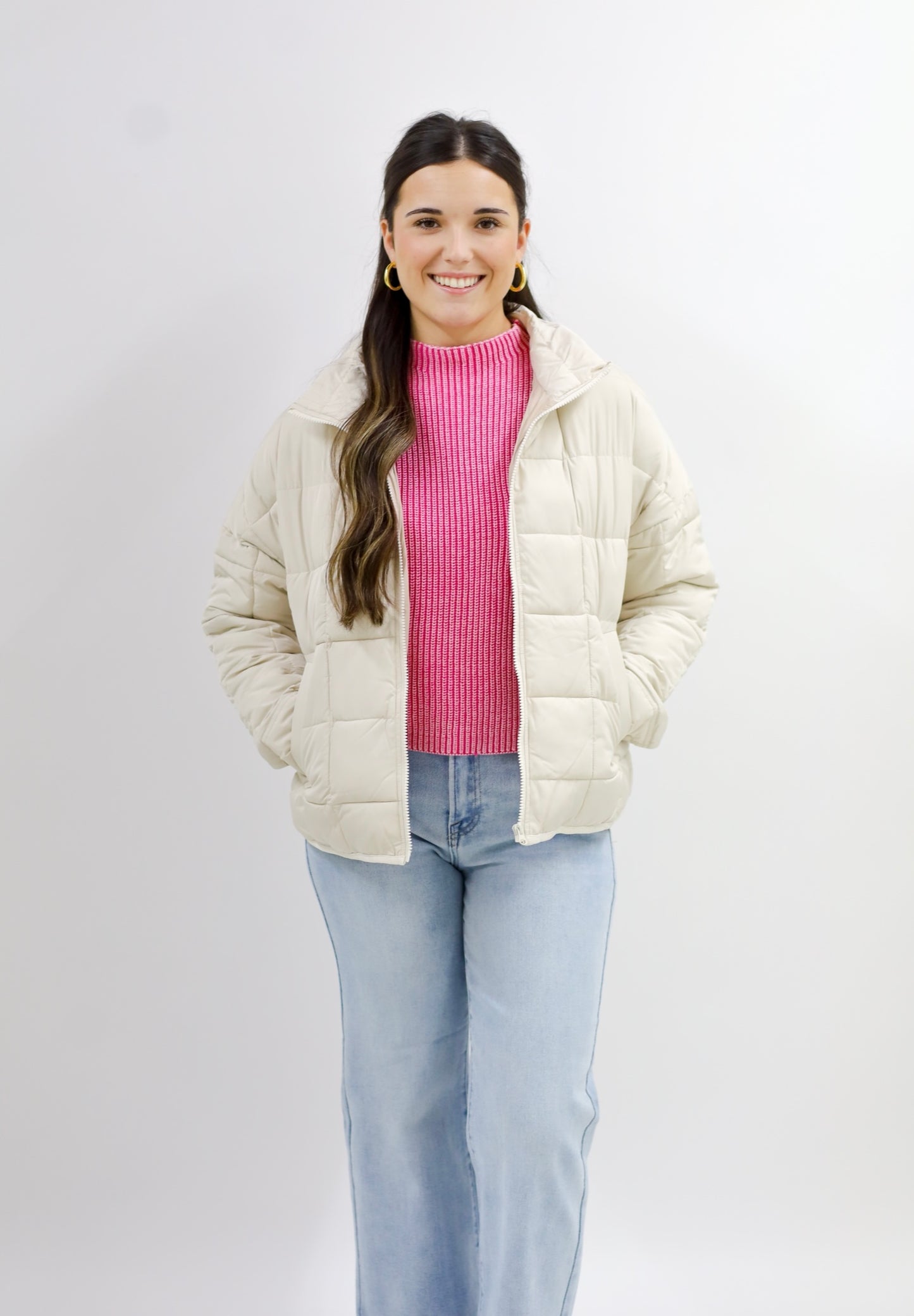 Kat Puffer Jacket, CREAM