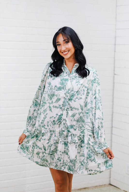 Addilyn Floral Dress, GREEN