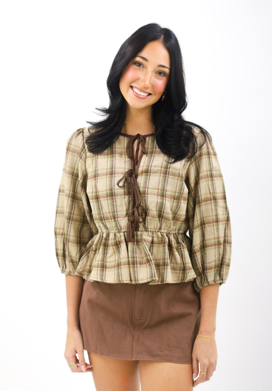 Reese Top, BROWN MULTI