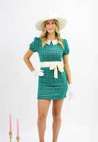 Vivian Tweed Dress, GREEN