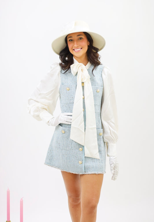 Beatrice Tweed Dress, BLUE