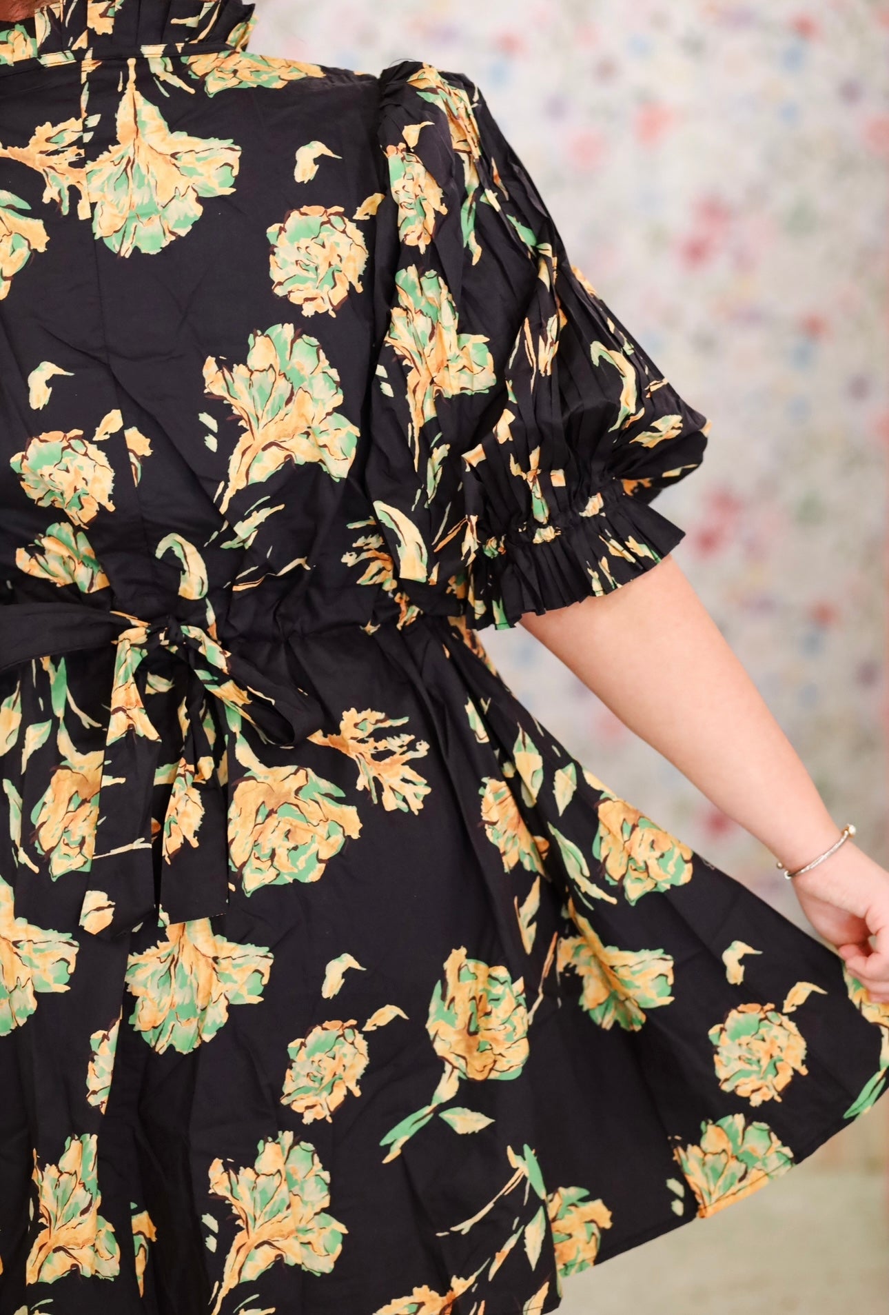 PLUS SIZE Reese Floral Dress, BLACK