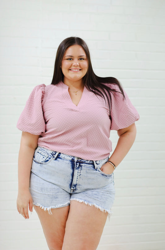 Sabrina Puff Sleeve Top, BLUSH
