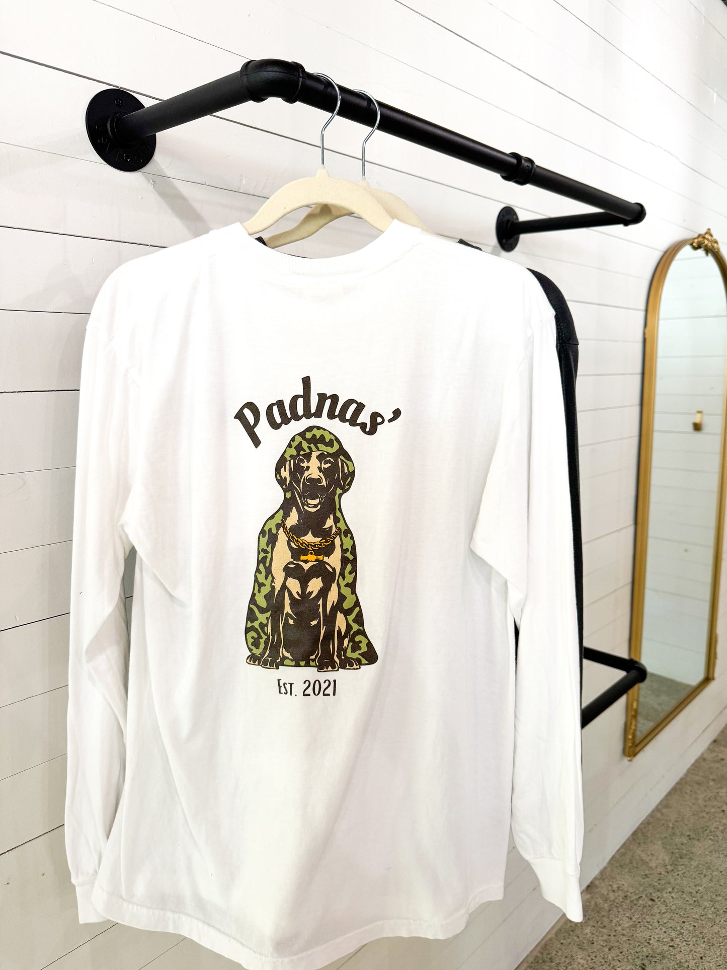 Padnas’ Long Sleeve Shirt, GREY & WHITE