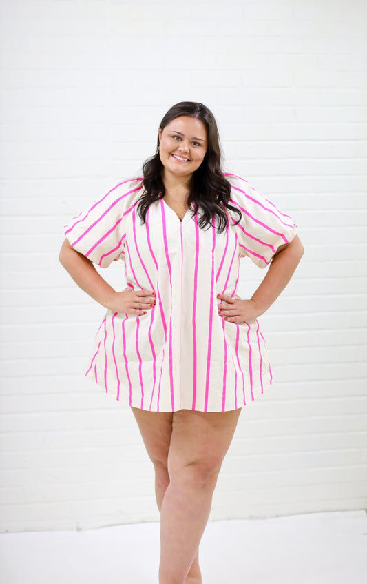 Alice Puff Sleeve Dress, PINK