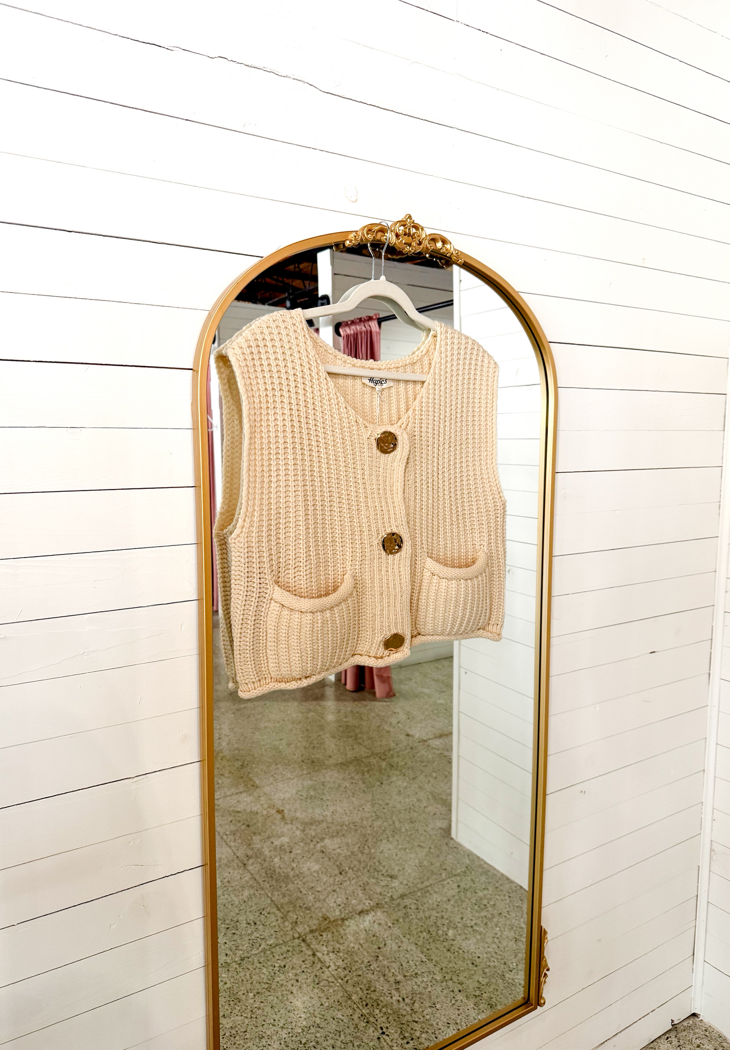 Teddy Knit Top, CREAM