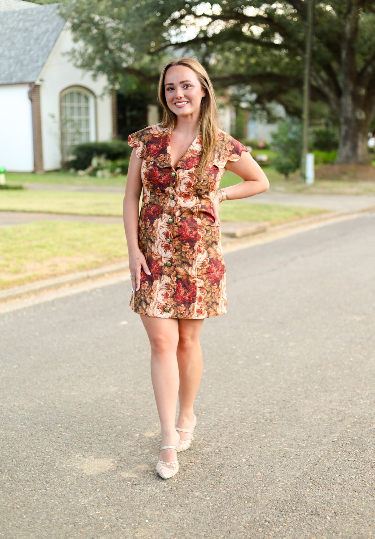 Jenna Dress, ORANGE MULTI