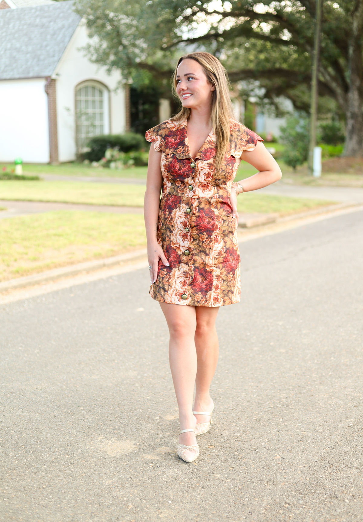 Jenna Dress, ORANGE MULTI
