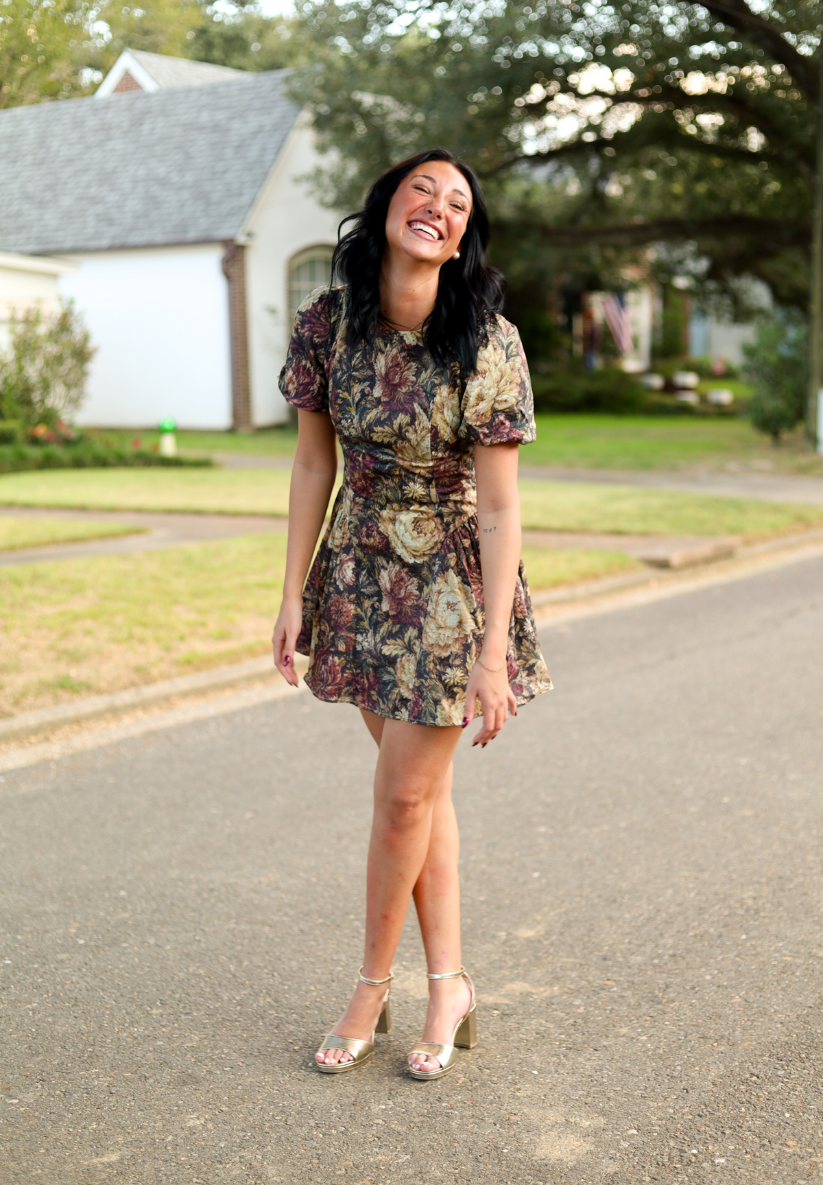 Sabrina Dress, BROWN MULTI