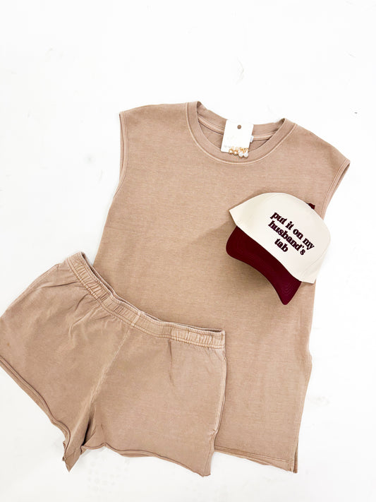 Amber Athletic Shorts, CAMEL